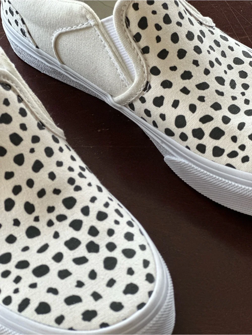 Vans Kids Slip-On Sneakers White with Black Dalmatian Spots
